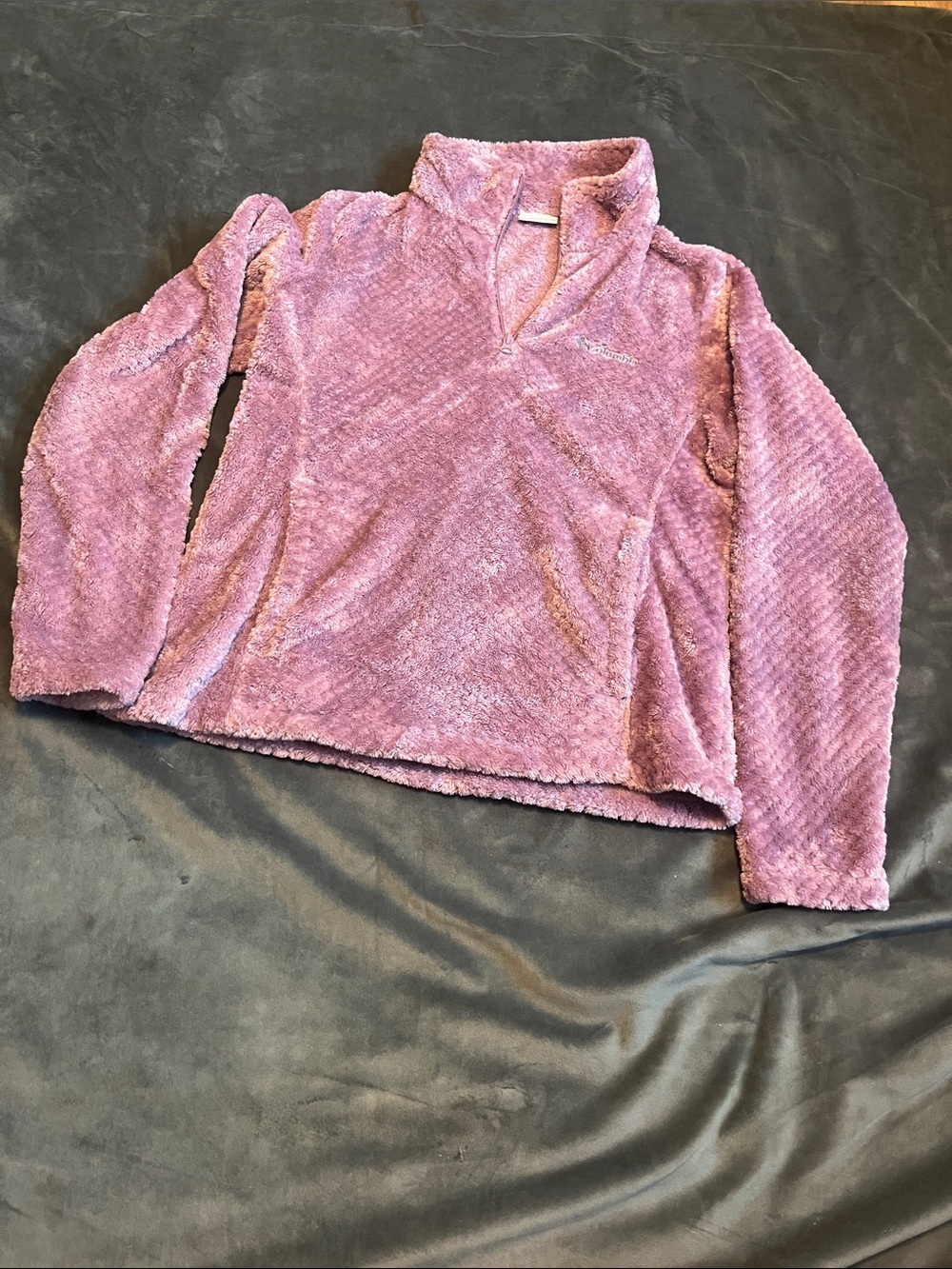 Plush Mauve Quarter-Zip Pullover
